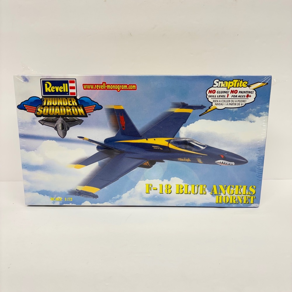 Vintage Model Kit Plane Revell SnapTite F-18 Blue Angels Hornet Model Kit 1:72
